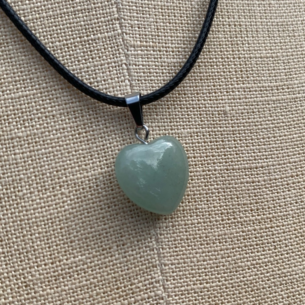 Handmade Genuine Stone Heart Amulet Necklace - Picture 7 of 10